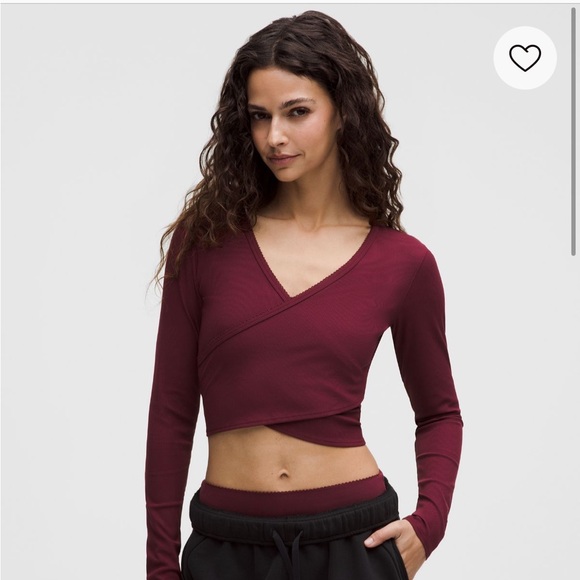 lululemon athletica Tops - NWT Nulu Ribbed Wrap-Front Long-Sleeve
Shirt Heart